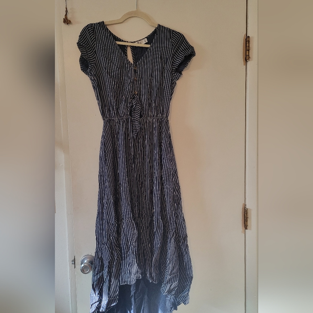 Striped Blue and White Dress